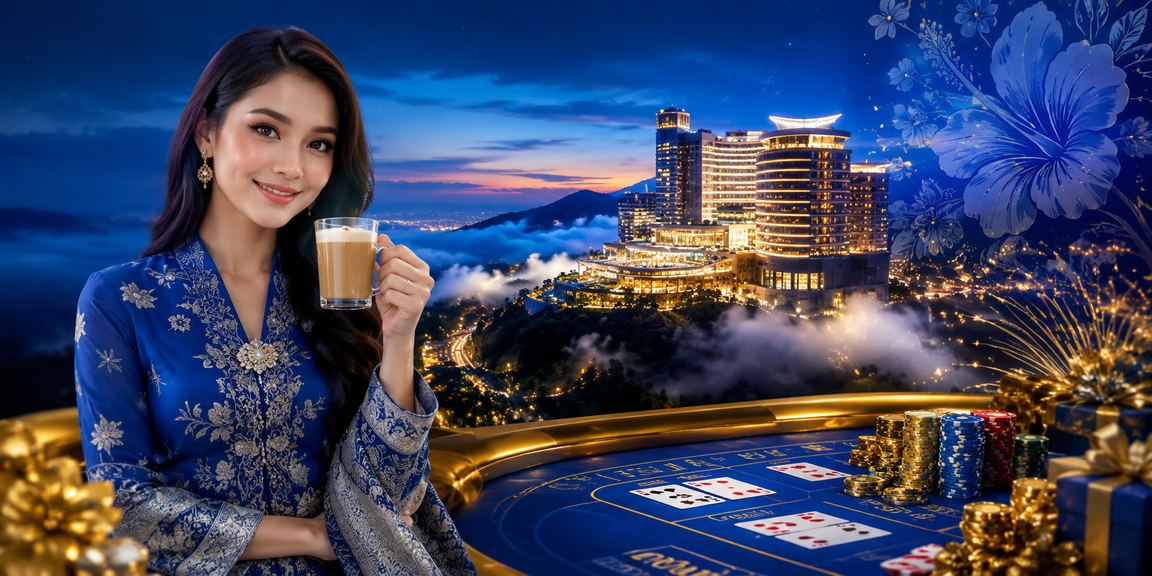Suasana kasino gaya Melayu di Johor Bahru dengan hiasan tradisional
