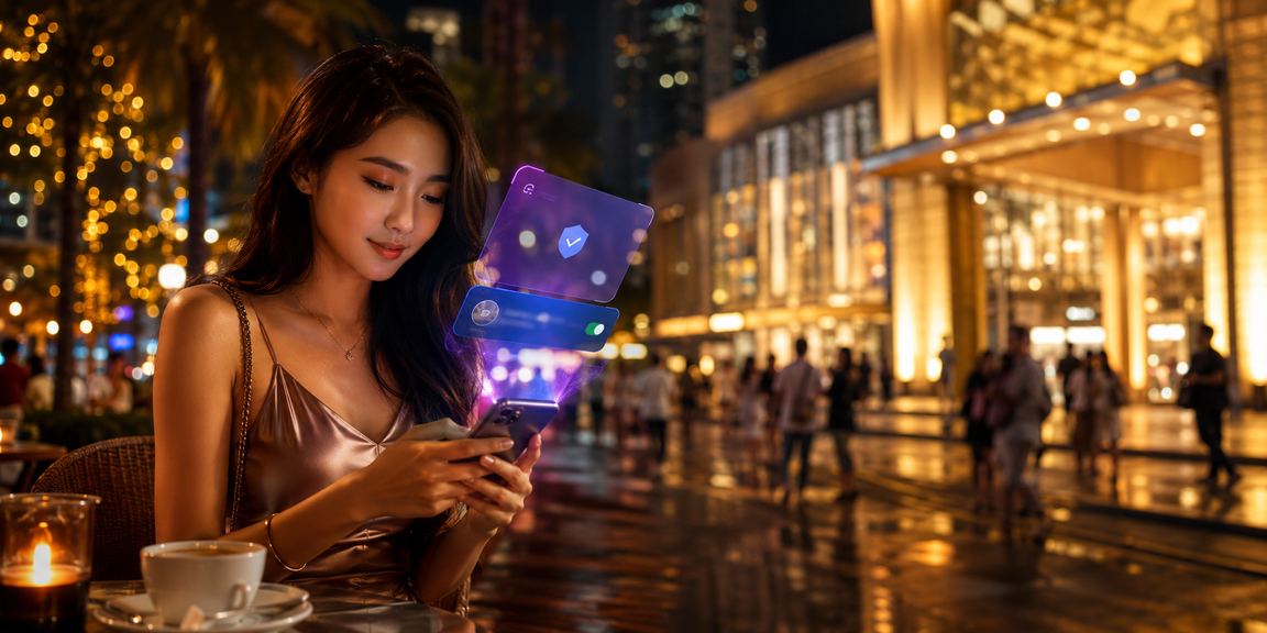 Pemain esport Malaysia menggunakan telefon pintar untuk pertaruhan e-sukan di Kuala Lumpur